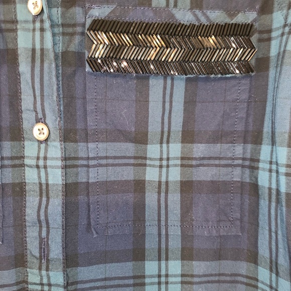 J. Crew Beaded Chevron Popover In Plaid - Picture 13 of 16